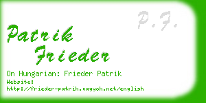 patrik frieder business card